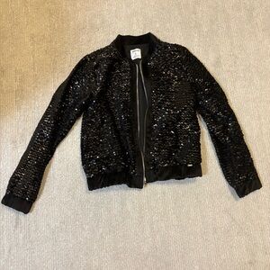 Mayoral Black Sequin Zip-Up Jacket